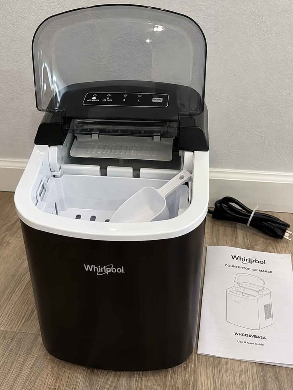 Portable Countertop Ice Maker – Whirlpool 26 LB Black – New